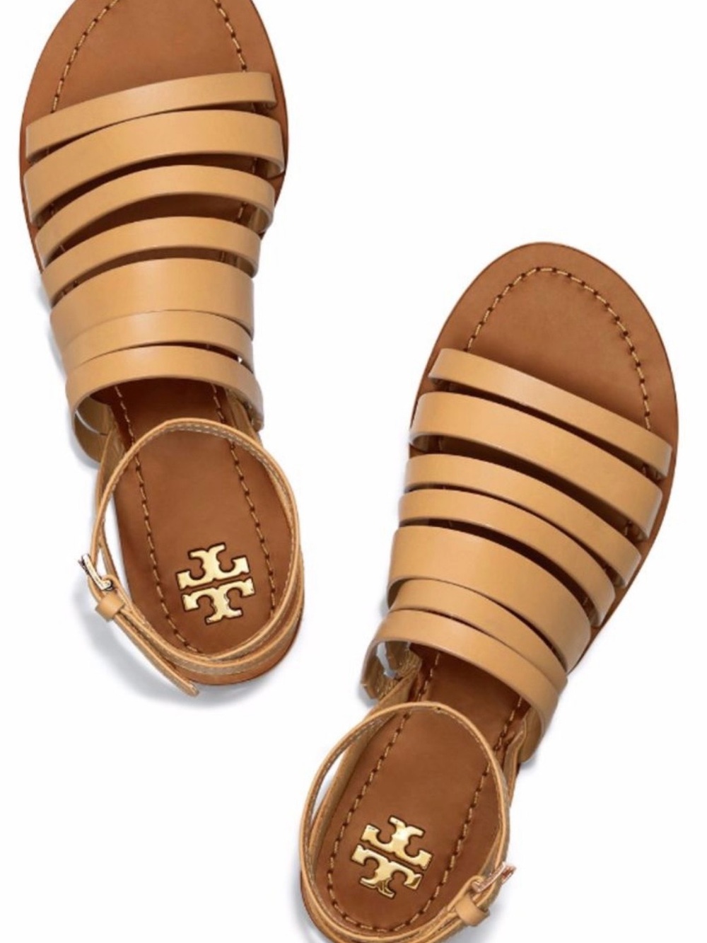 Tory Burch Girls' Tan Strappy Gladiator Sandals